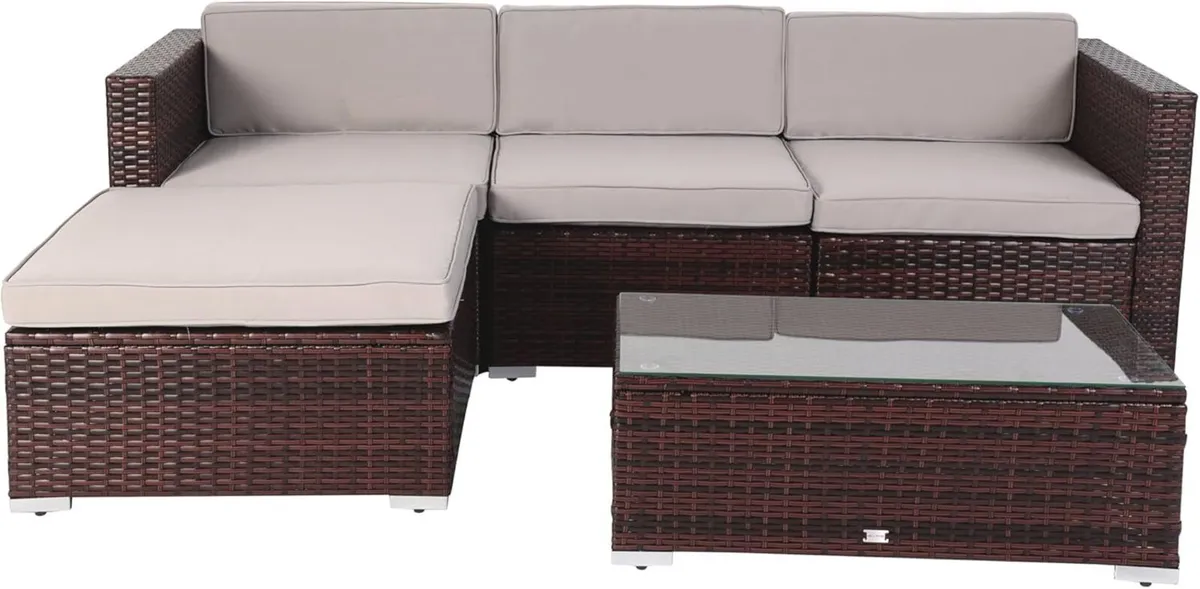 California Rattan Garden Furniture Set 5 Piece - Image 1
