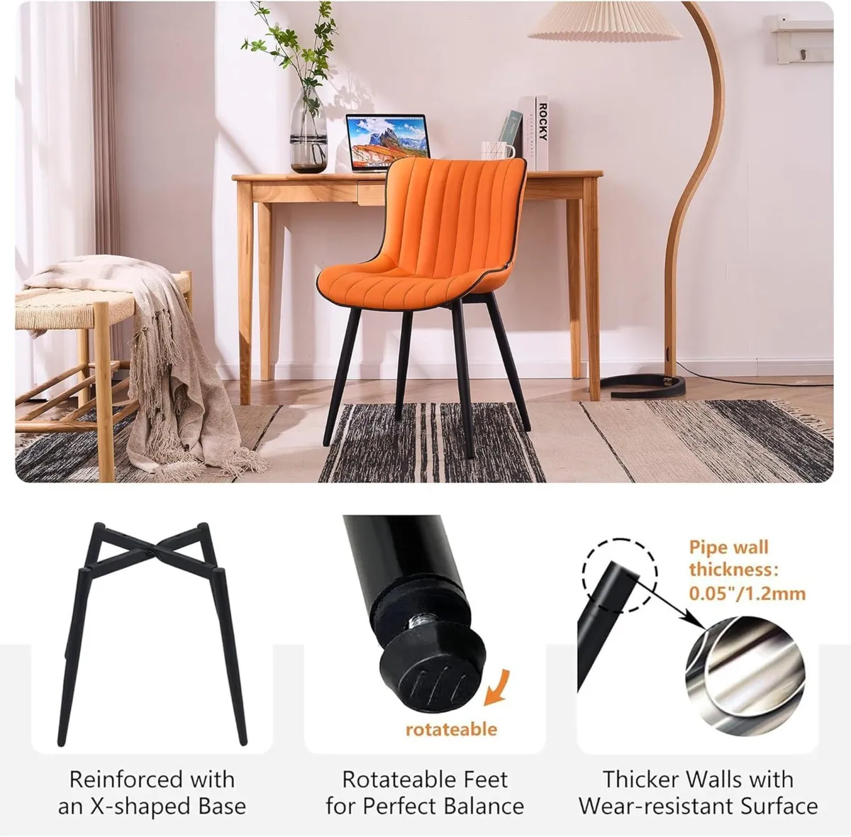 Dining Chairs Set of 2 Modern Kitchen Room with - Image 4