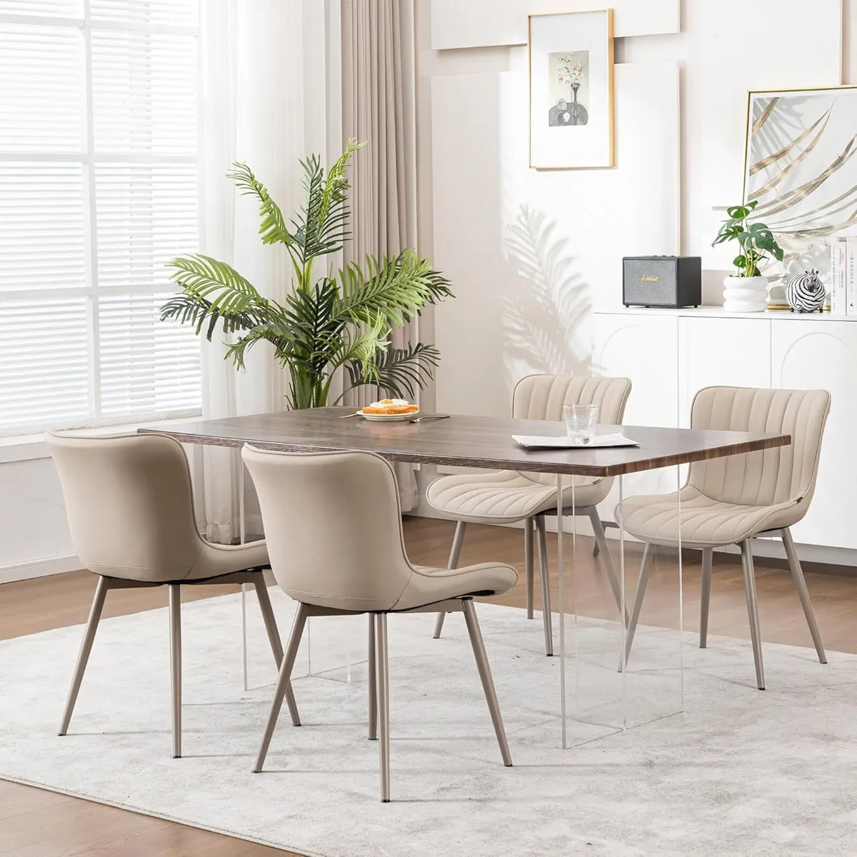 Dining Chairs Set of 2 Modern Kitchen Room with - Image 4