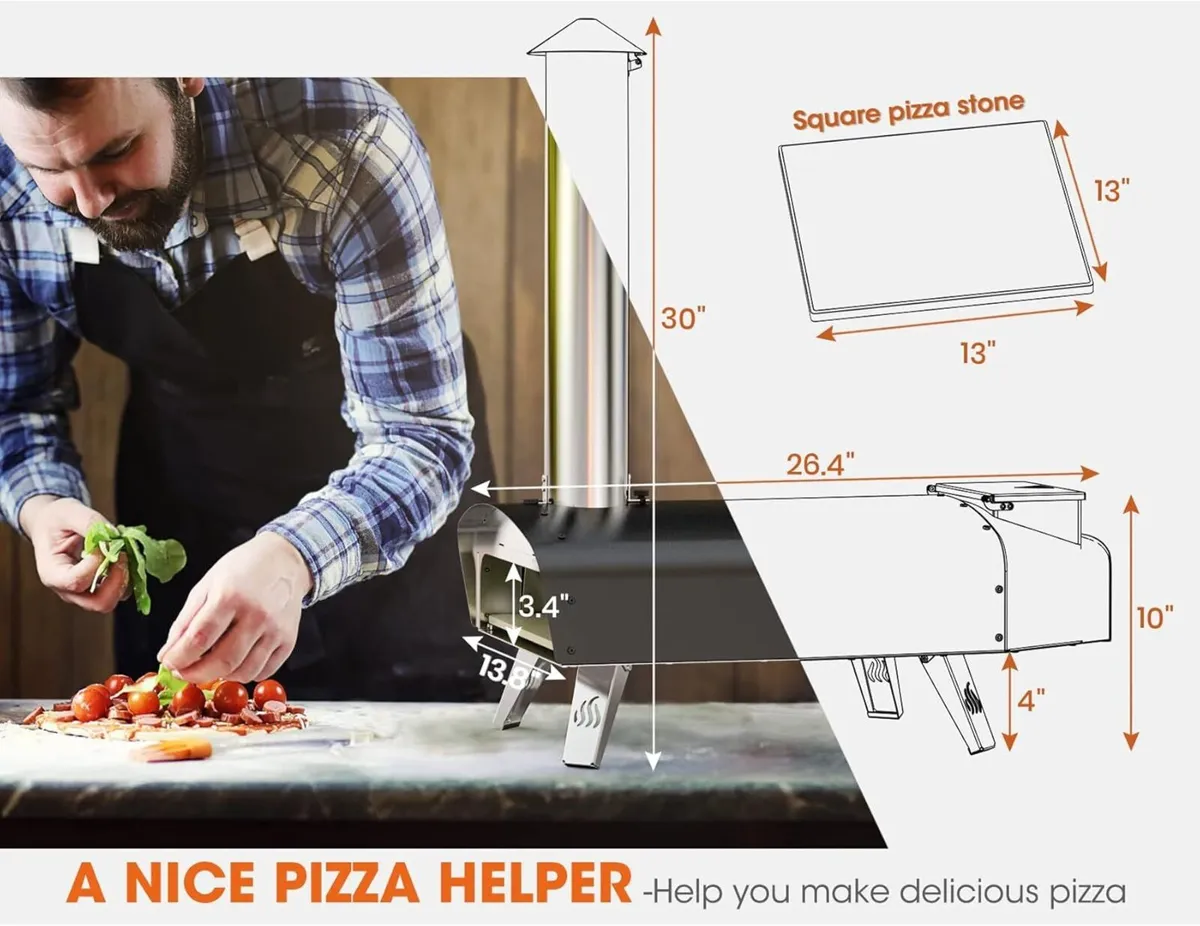 Outdoor Wood Pellet Fired Pizza Oven for Garden - Image 3