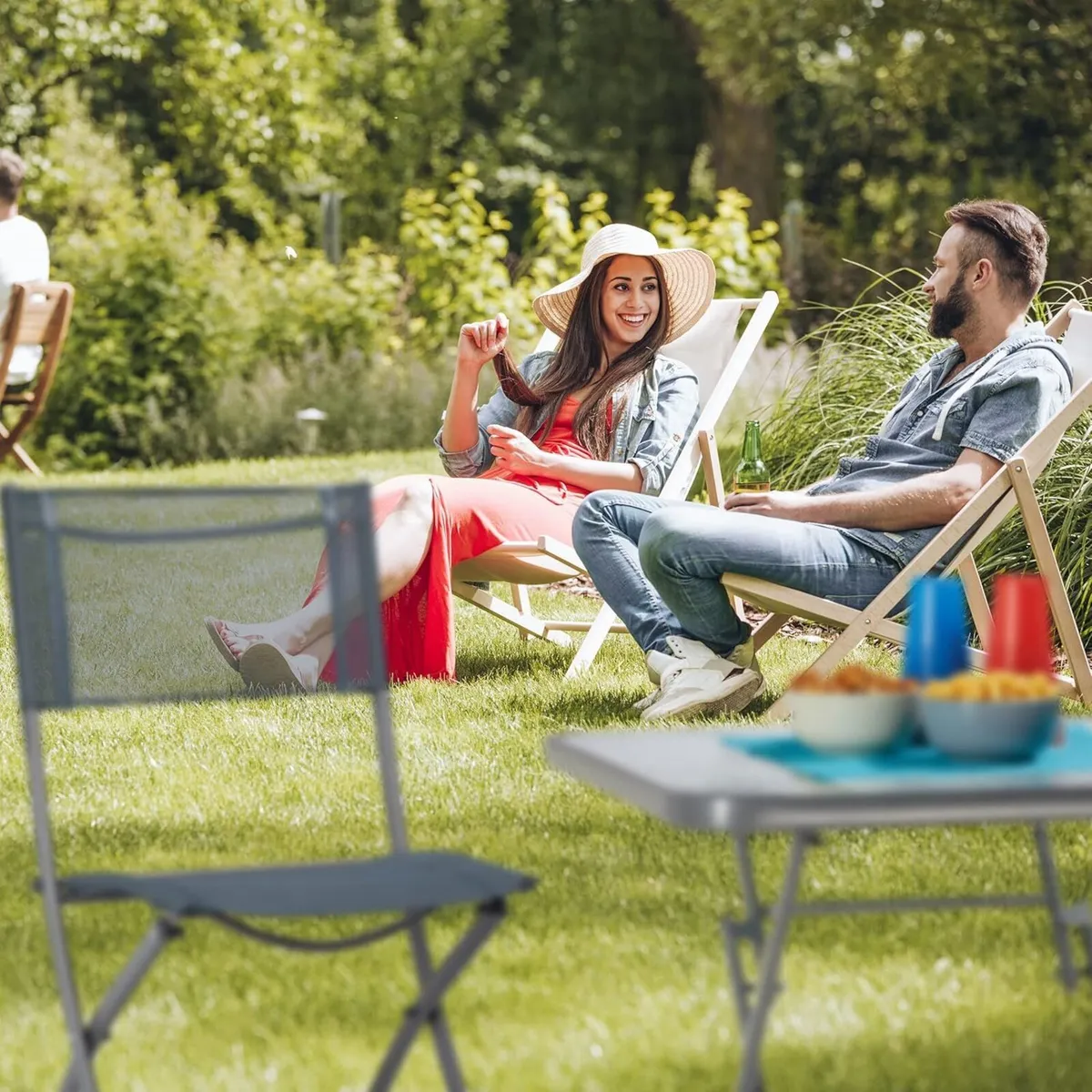 Set of Garden Chairs and Table Metal Synthetics - Image 2