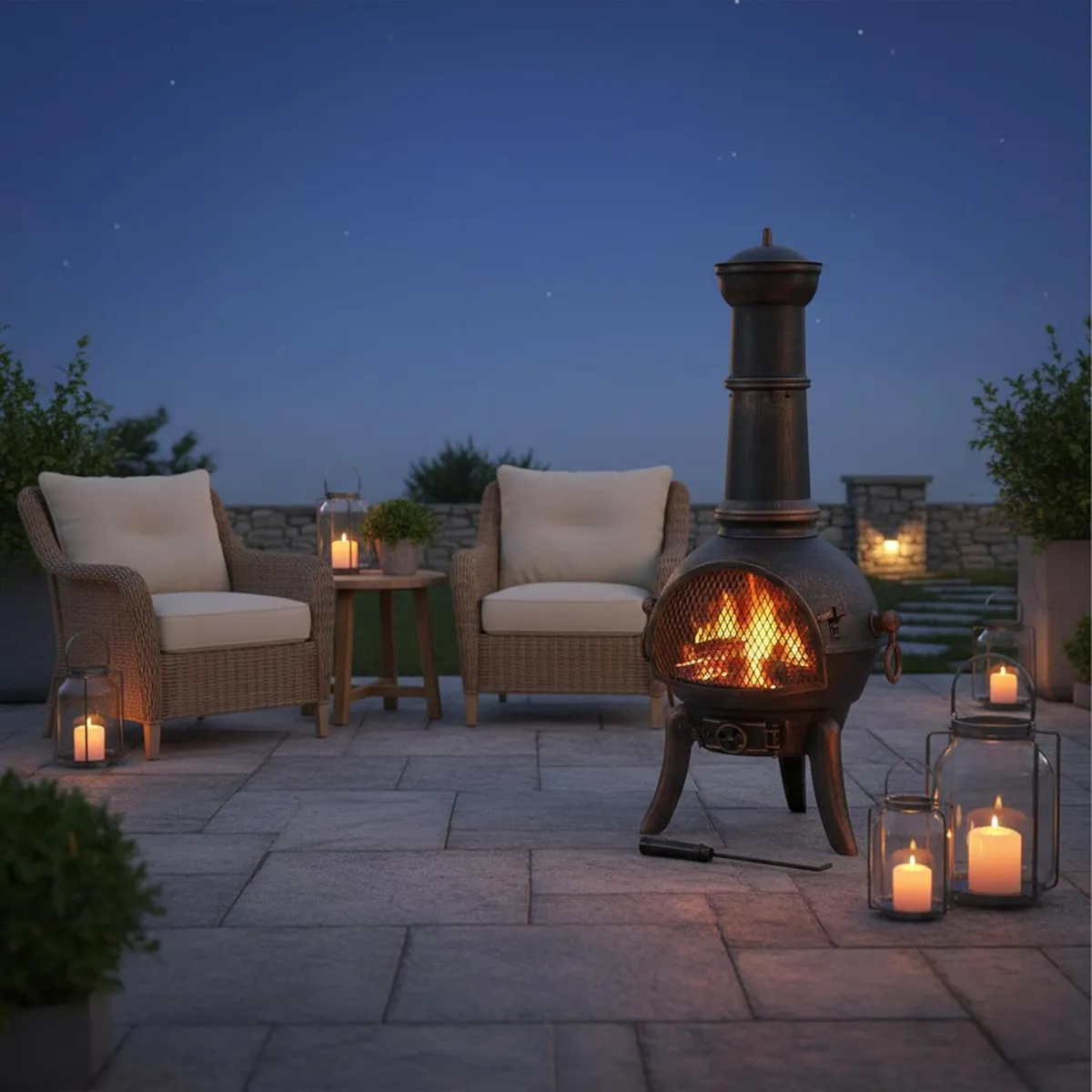 Terrace Oven Outdoor Stove Chimenea H x W D: 110 - Image 2
