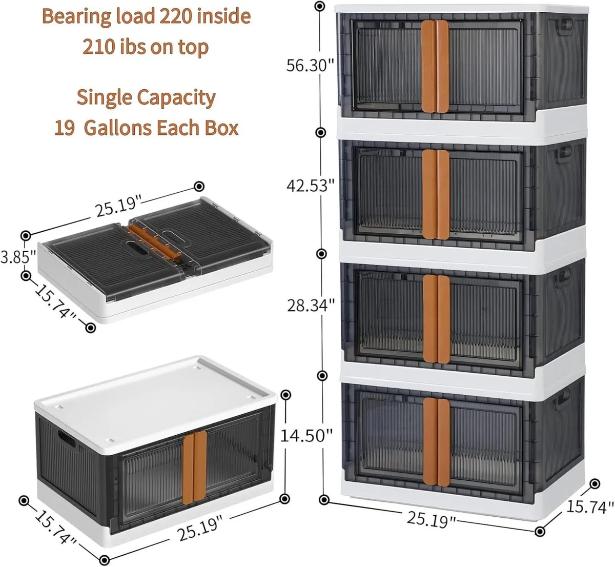 Storage Cabinet - Kitchen Organizer 95L Plastic - Image 3