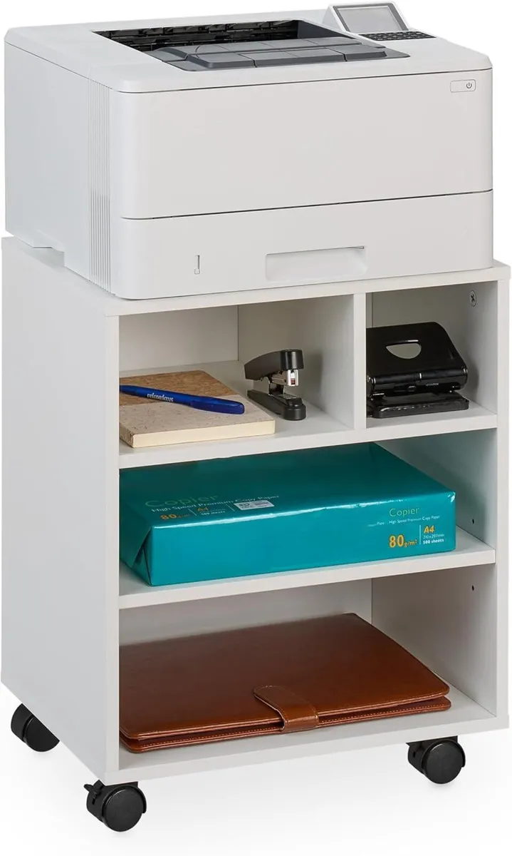 Mobile Filing Cabinet 4 Compartments Office - Image 1