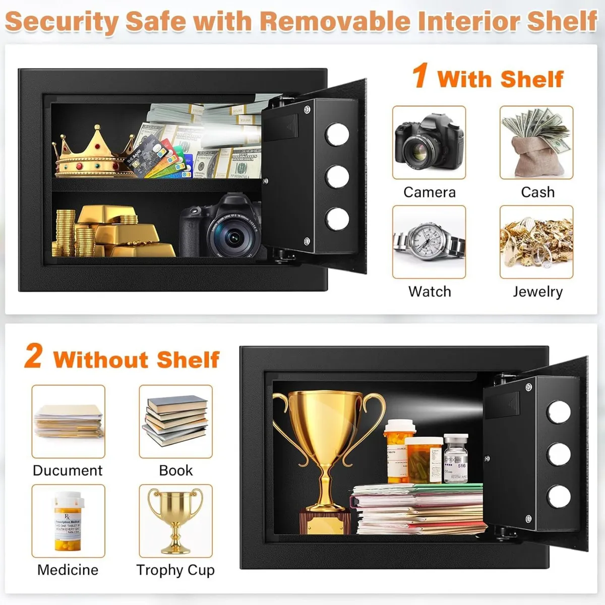 Fireproof Safe for Home with Money Bag and - Image 4