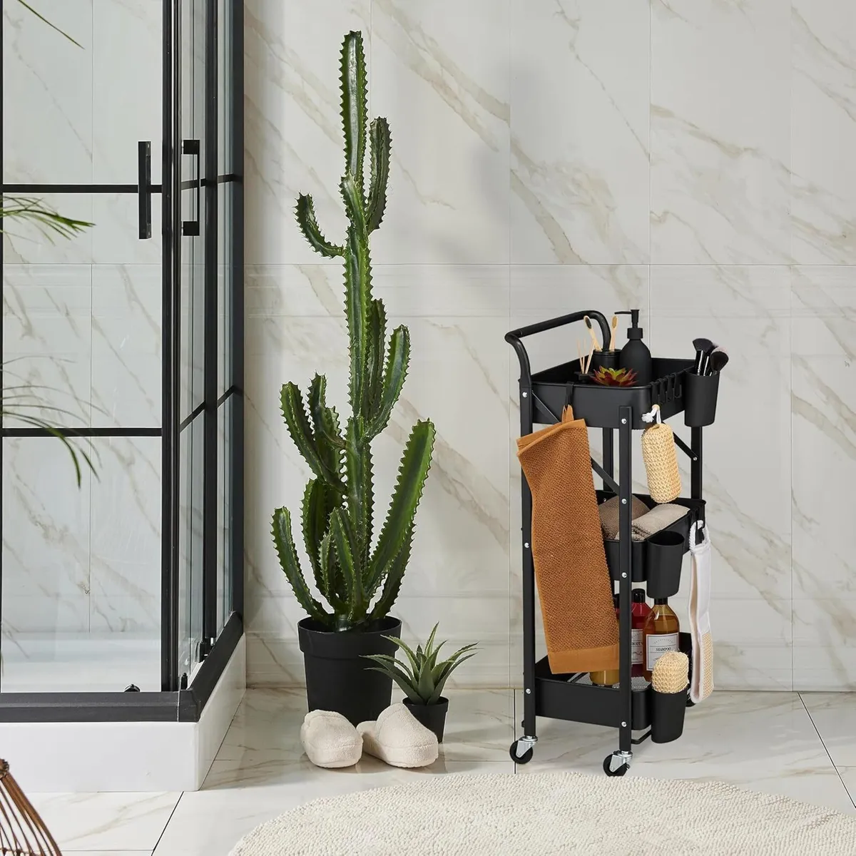 Serving Cart Rolling 3 Tiers Kitchen Trolley - Image 4