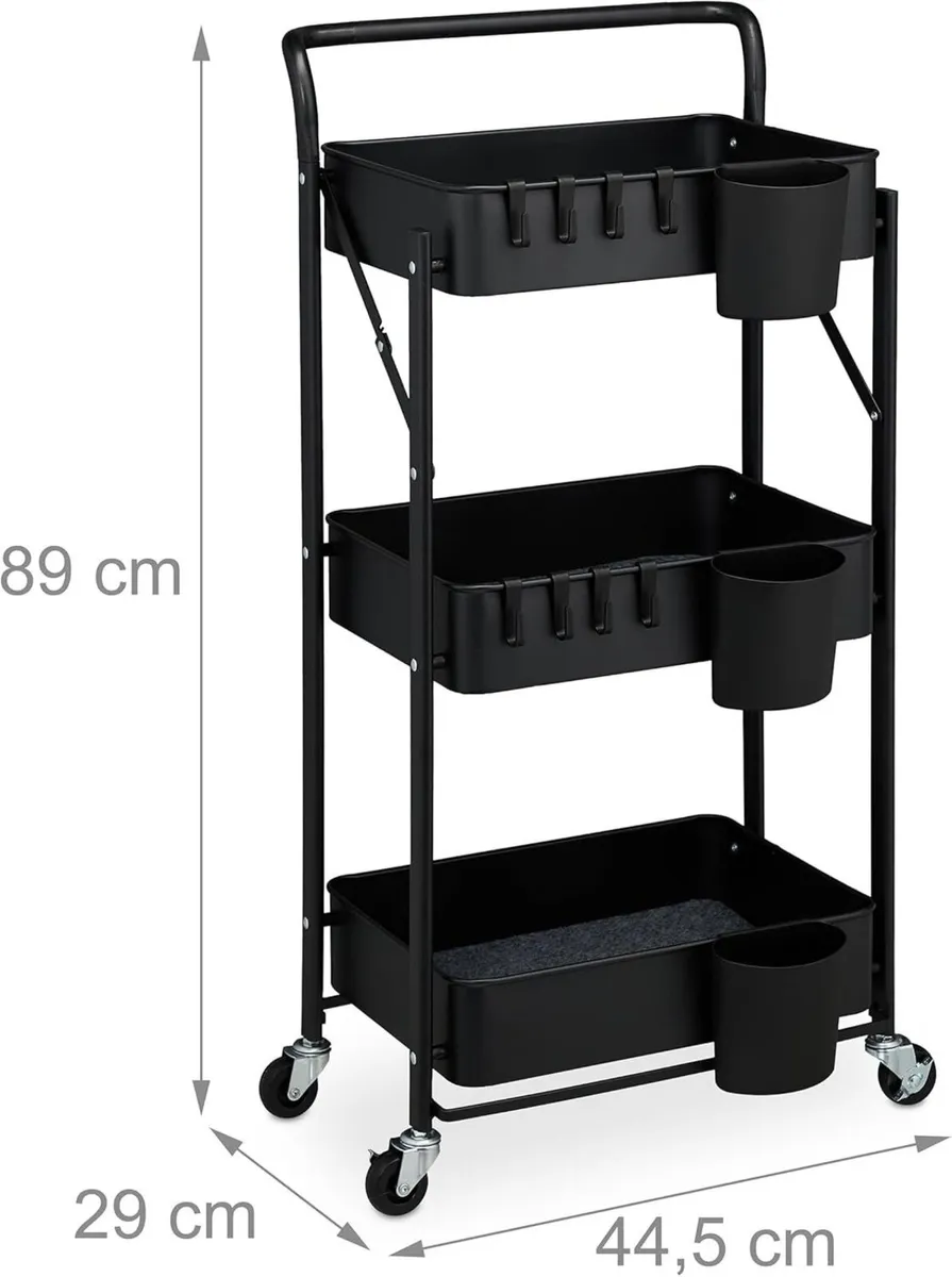 Serving Cart Rolling 3 Tiers Kitchen Trolley - Image 3