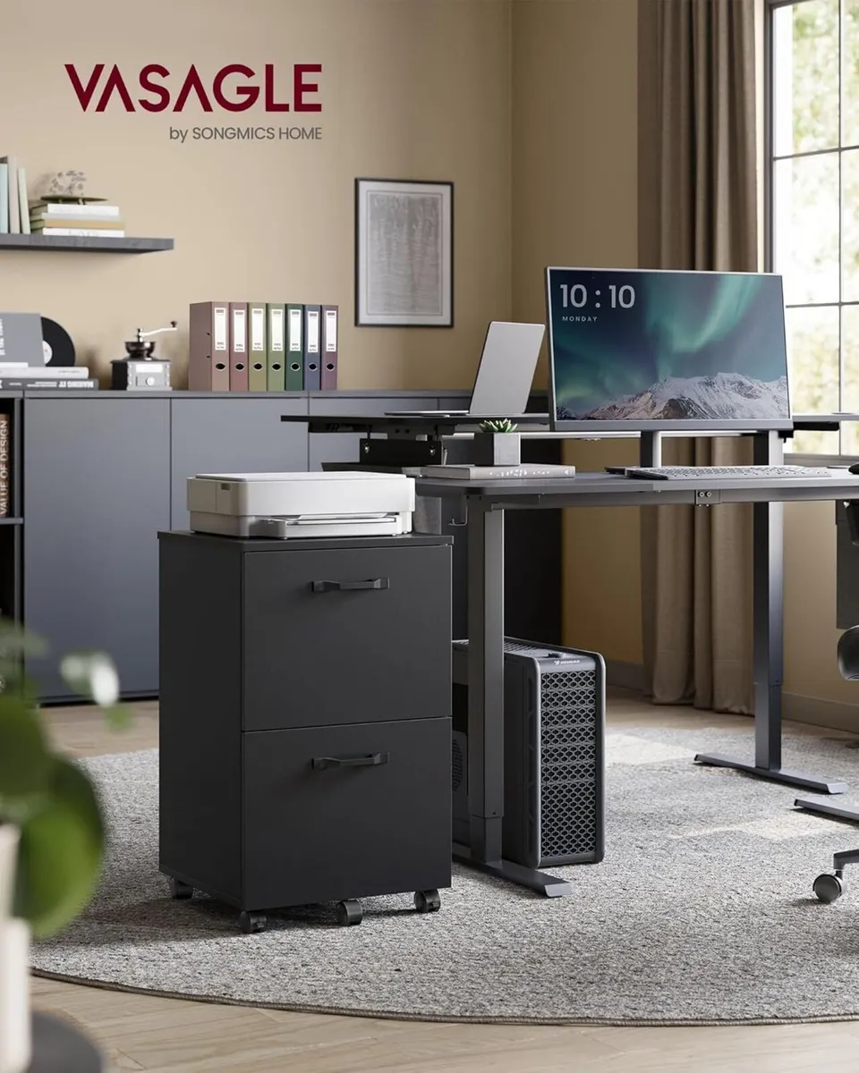 2-Drawer Filing Cabinet Mobile File for Home - Image 2