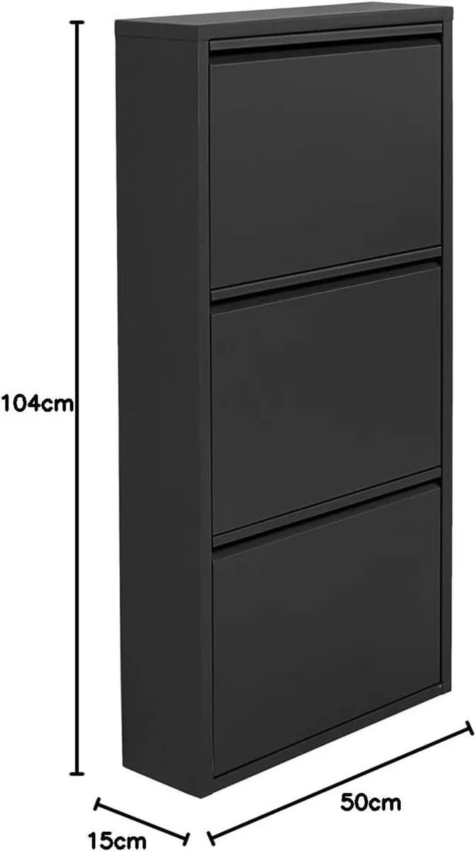 Design Shoe cabinet Caruso Black 104x50x15 cm - Image 3