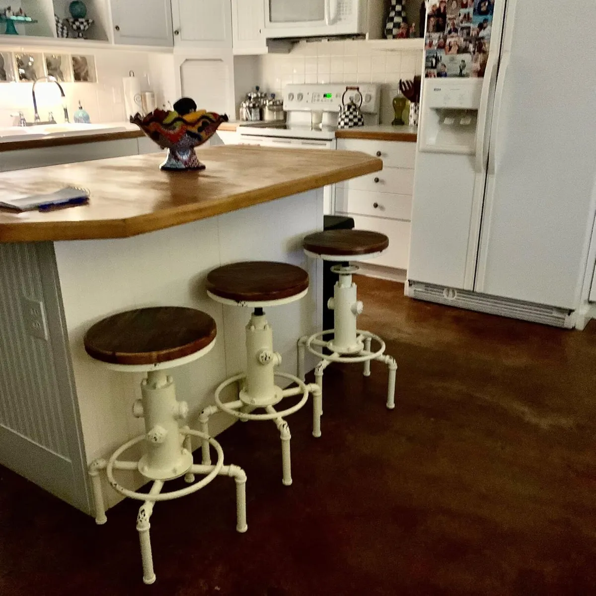 Antique Vintage Industrial Barstool Solid Wood - Image 2