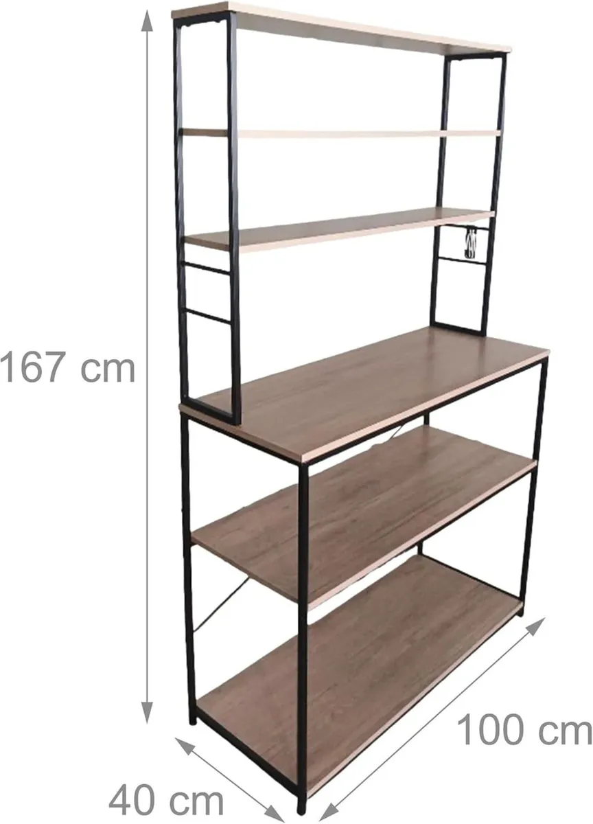 Kitchen Rack with 6 Shelves Worktop 167x100x40cm - Image 3