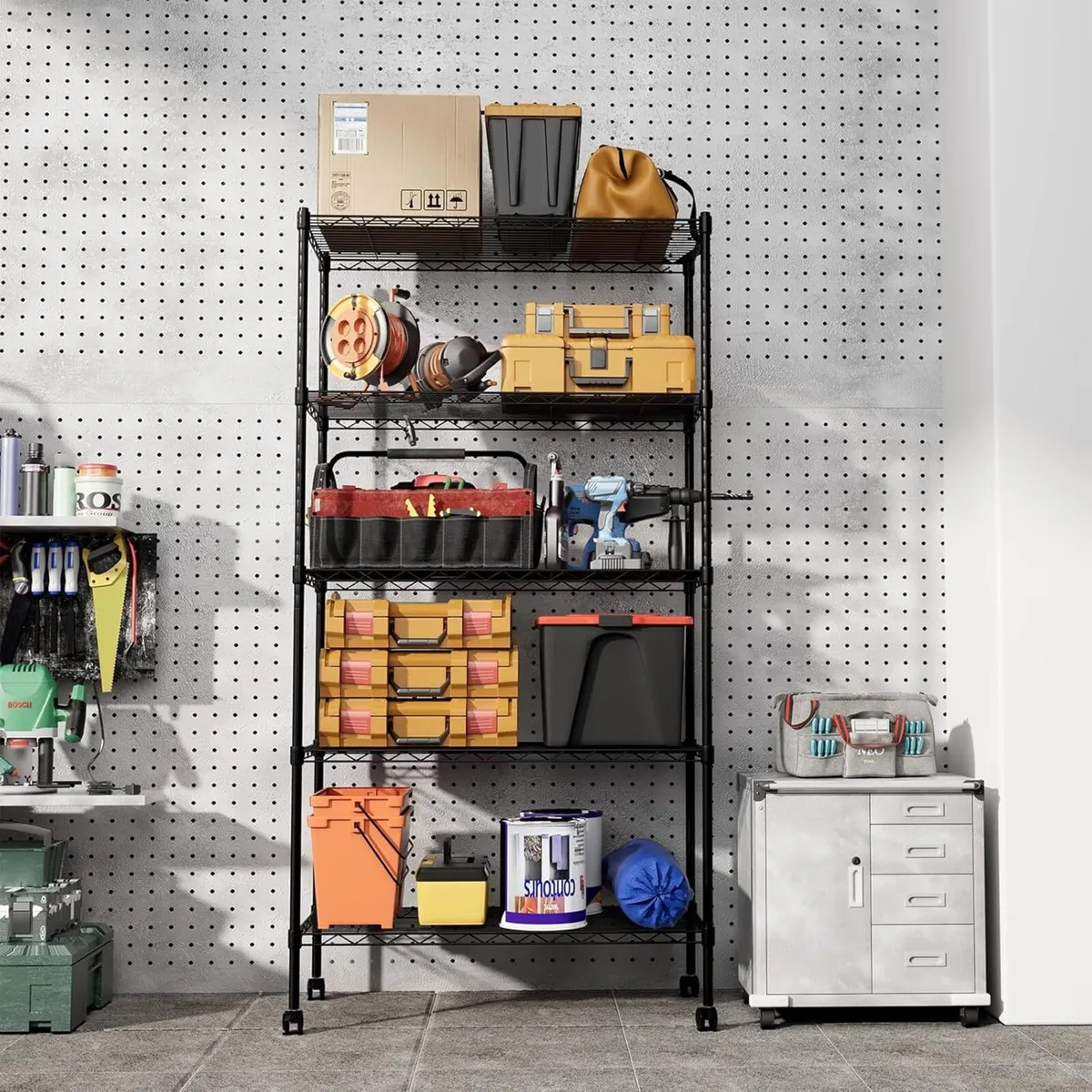5-Shelf Heavy Duty Storage Shelving Unit With - Image 2