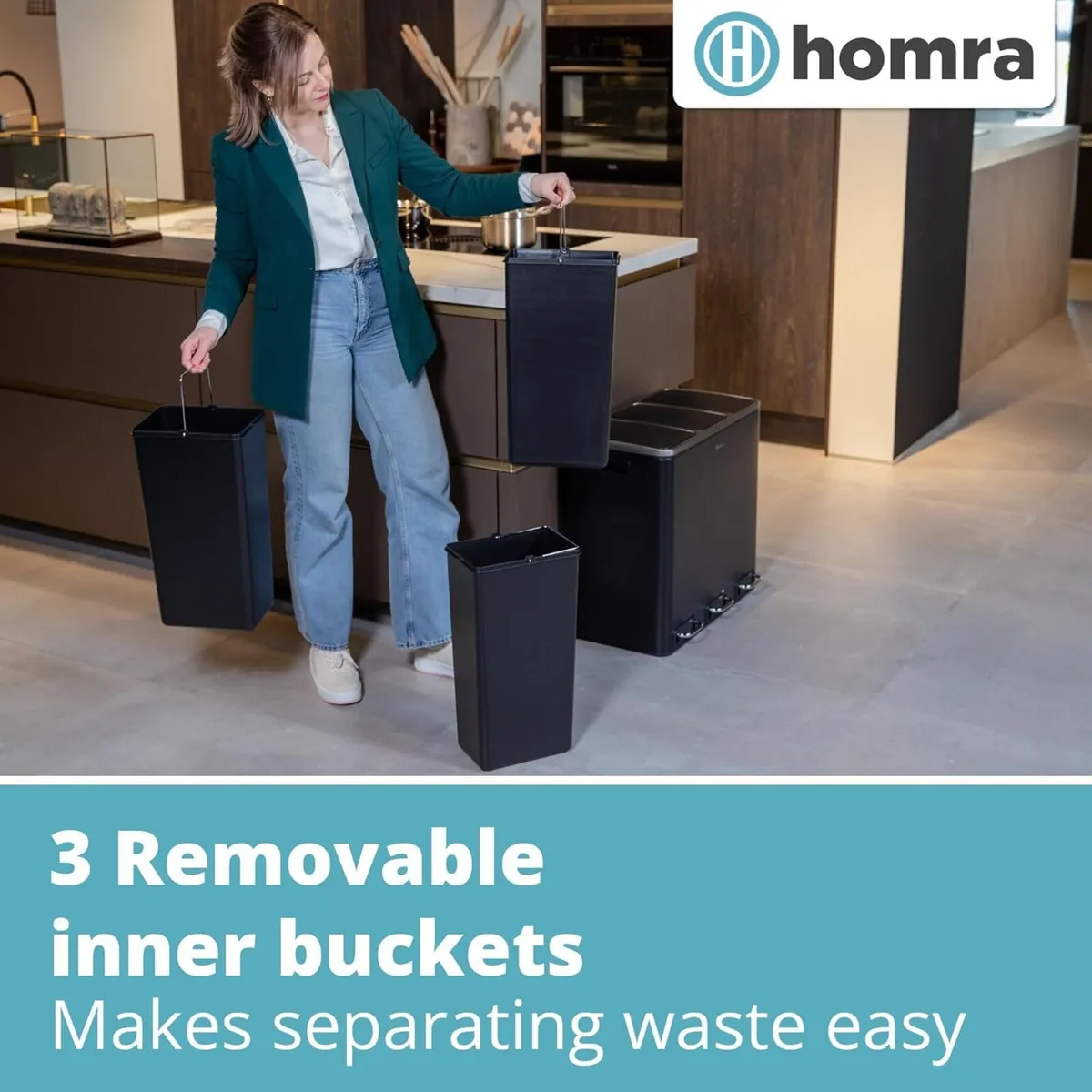 Triple Kitchen Bin Large 3x18l – Triplet Rubbish - Image 4