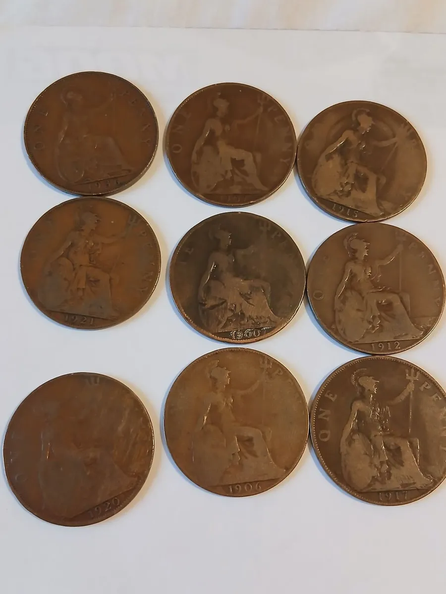 British one pennys 1900s - Image 1
