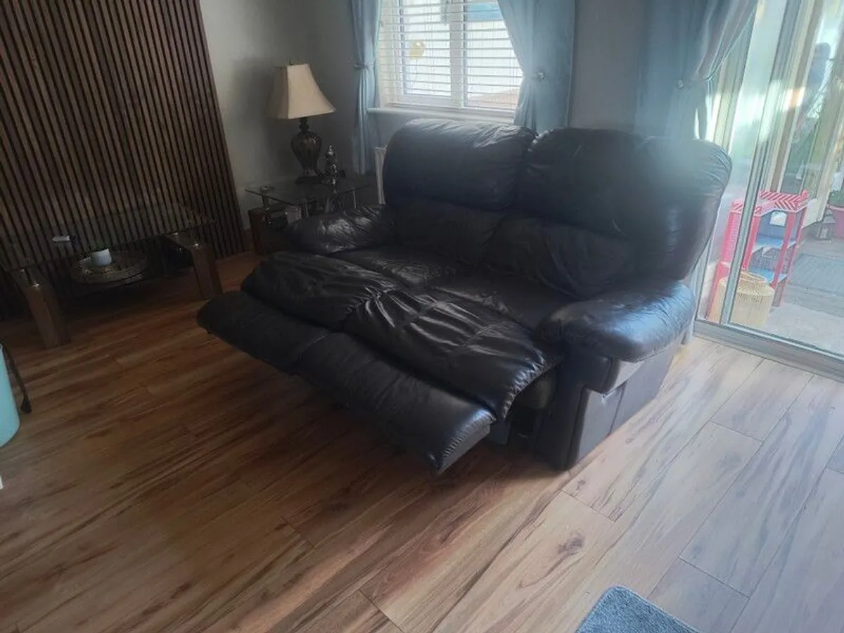 leather 3 seater and 2 seater - Image 3
