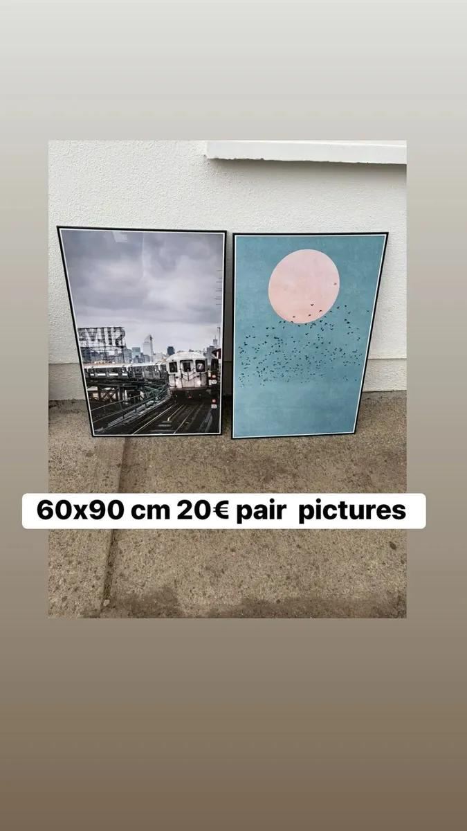 2 large framed pictures - Image 1