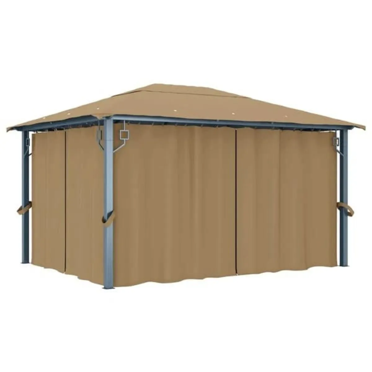 Gazebo with Curtain 300x300 cm Taupe Aluminium

De - Image 1