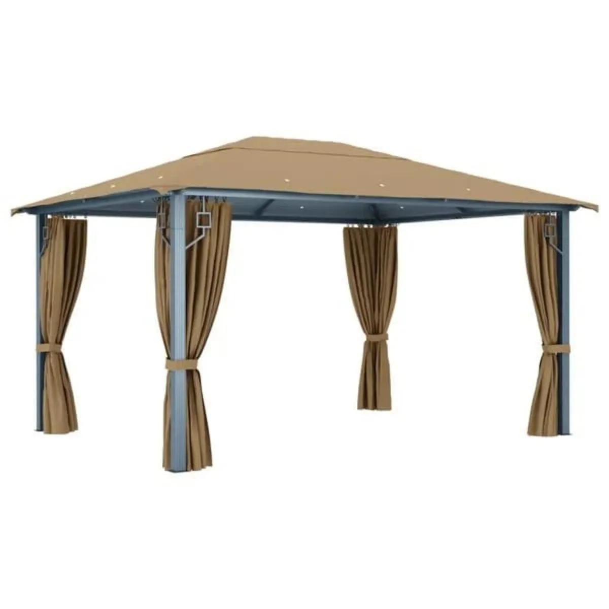 Gazebo with Curtain 300x300 cm Taupe Aluminium

De - Image 2