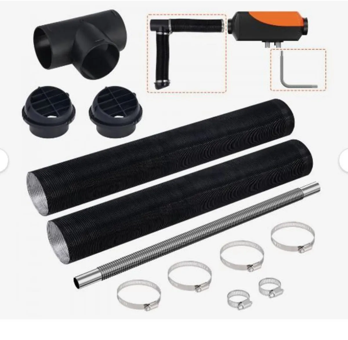 Diesel Heater Pipe Ducting Set, 76 mm - Image 1