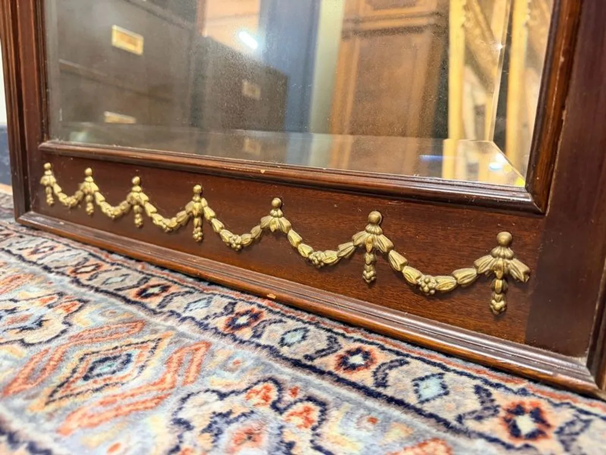 Empire Style Mahogany Mirror with Brass Mounts - Image 2
