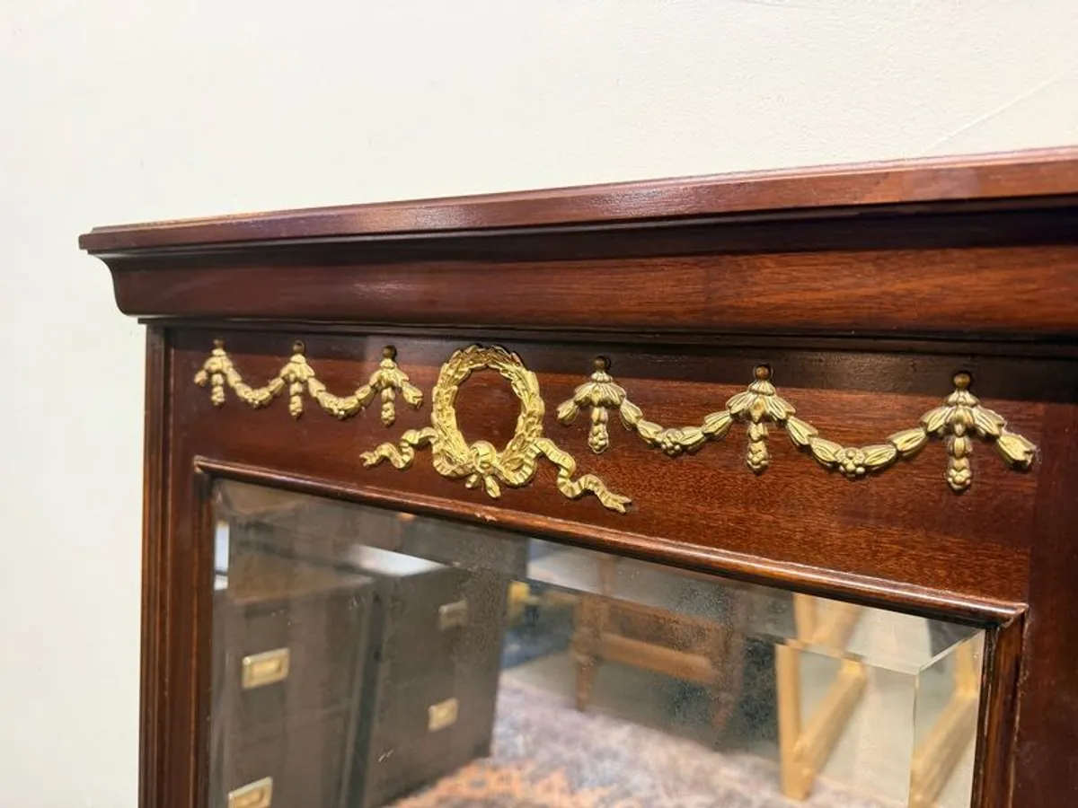 Empire Style Mahogany Mirror with Brass Mounts - Image 3