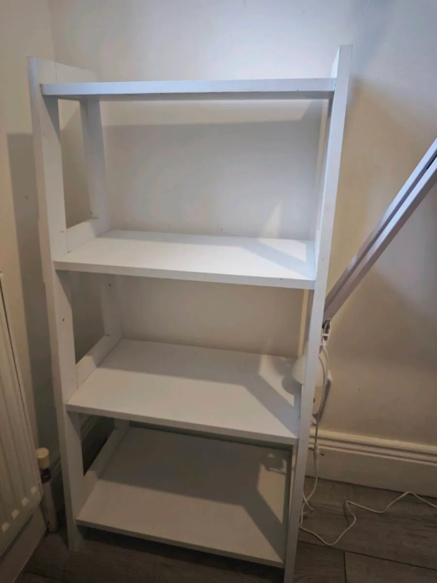 Matt White Freestanding Shelving (D)30cm (H)90cm,( - Image 1