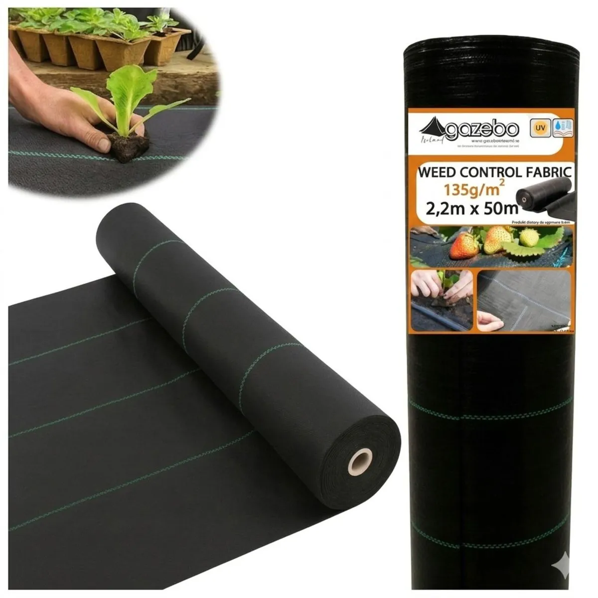 2.2m Mypex  135g Weed Control Fabric 50m FREE pegs - Image 1