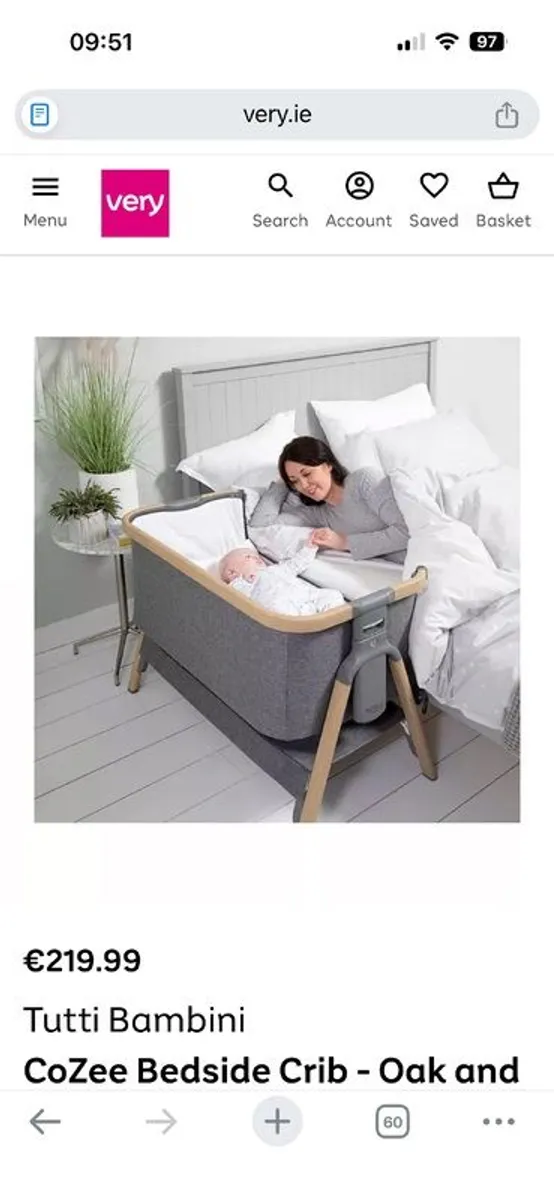 Tutti Bambini CoZee Co-Sleeper Crib - Image 2