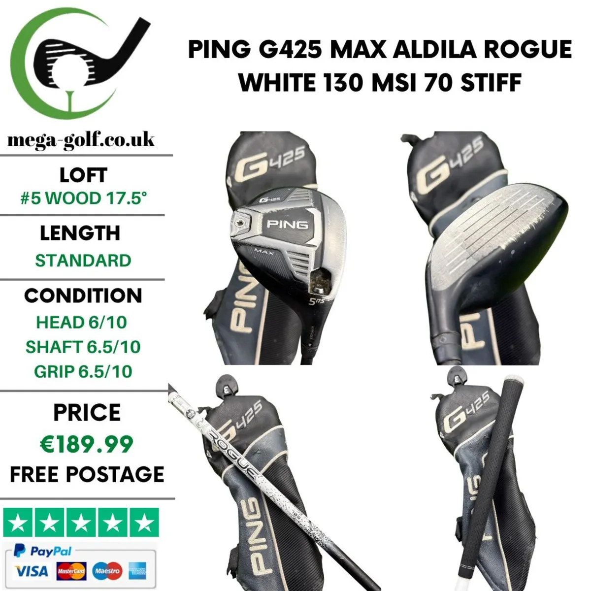 Ping G425 Max #5 Wood 17.5° / Stiff - Image 1