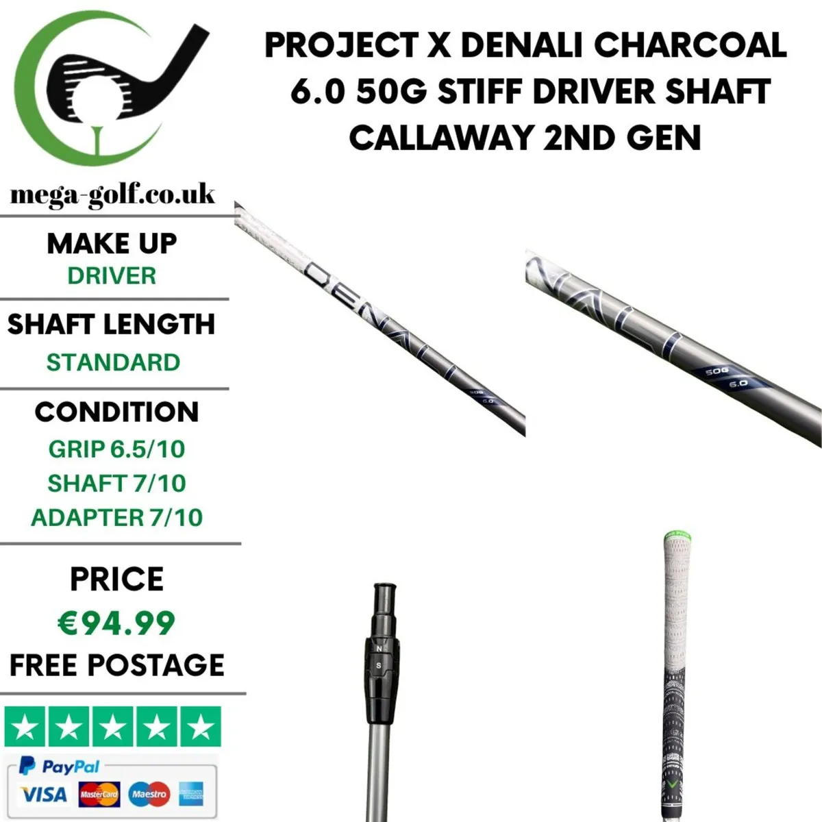 Project X Denali Charcoal 6.0 50g Stiff Driver - Image 1