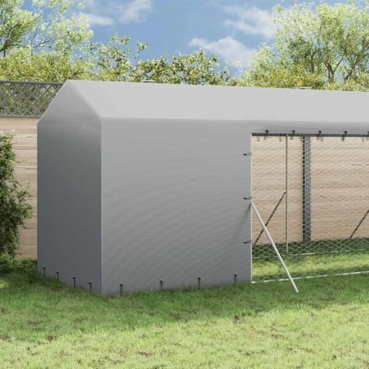 Outdoor Dog Kennel with Roof Silver 2x6x2.5 m Galv - Image 3