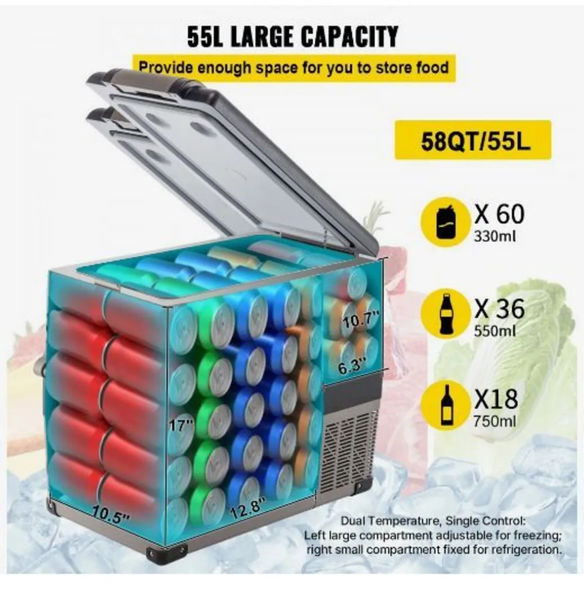 Portable Cool Box 55L Car Fridge 220 V - Image 2