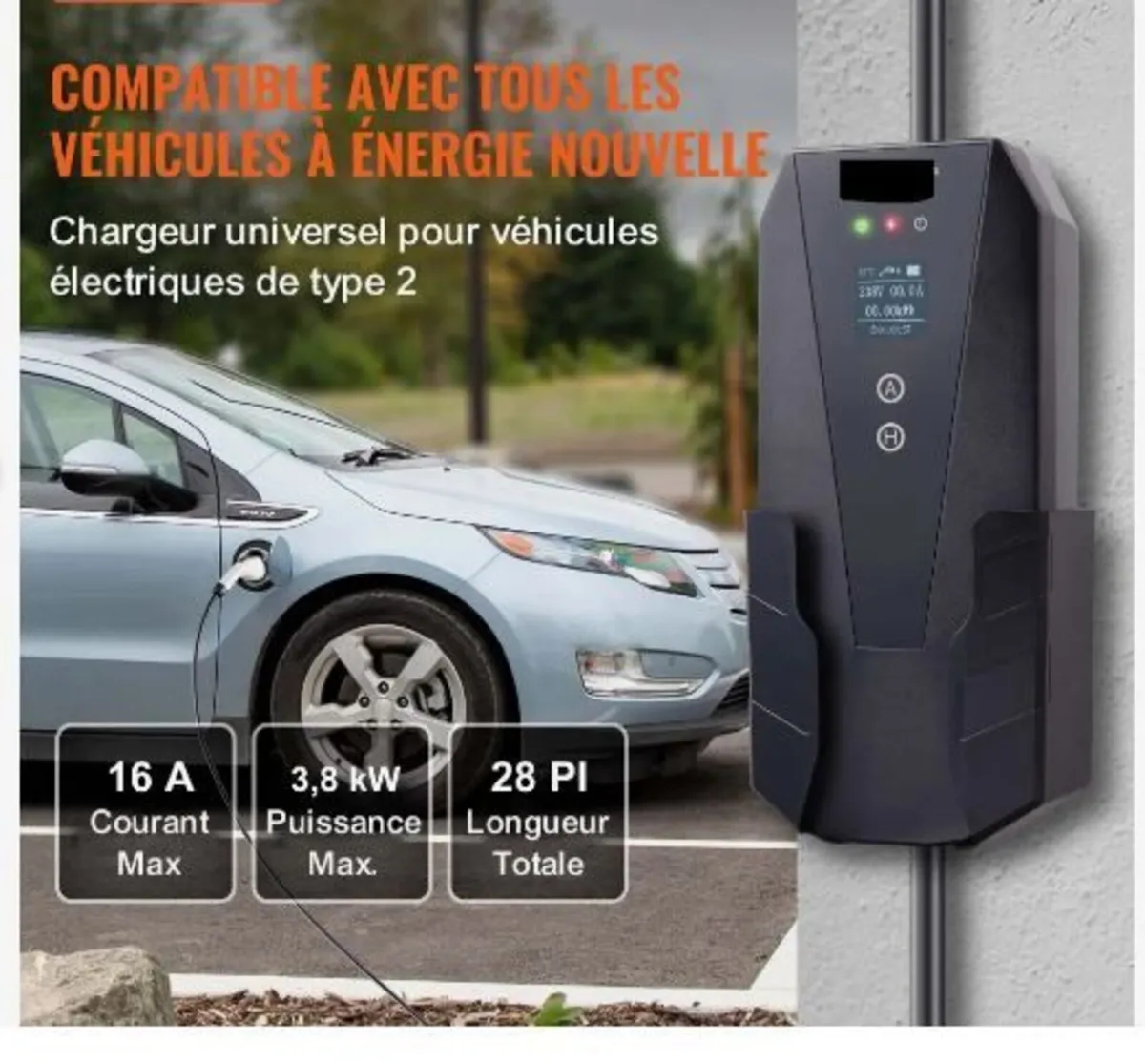 Portable EV Charger Type 2, 16A 3.7 kW - Image 2