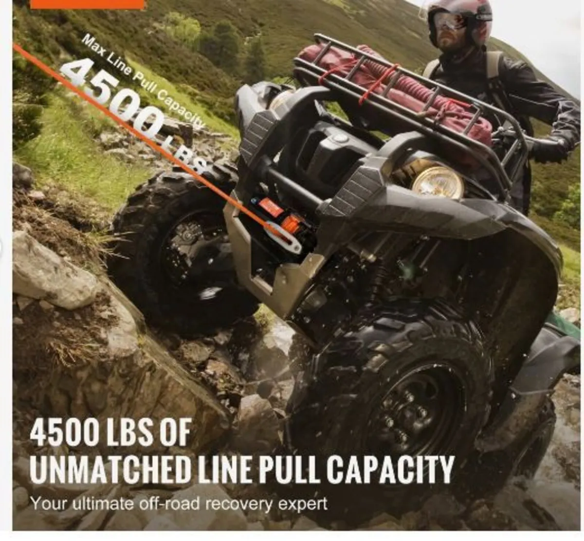 Electric Winch ATV UTV 2041.2 kg - Image 2