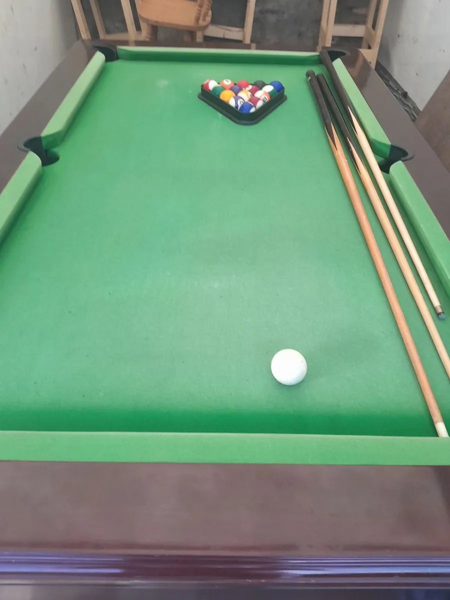 6 by 3 slate pool table - Image 1