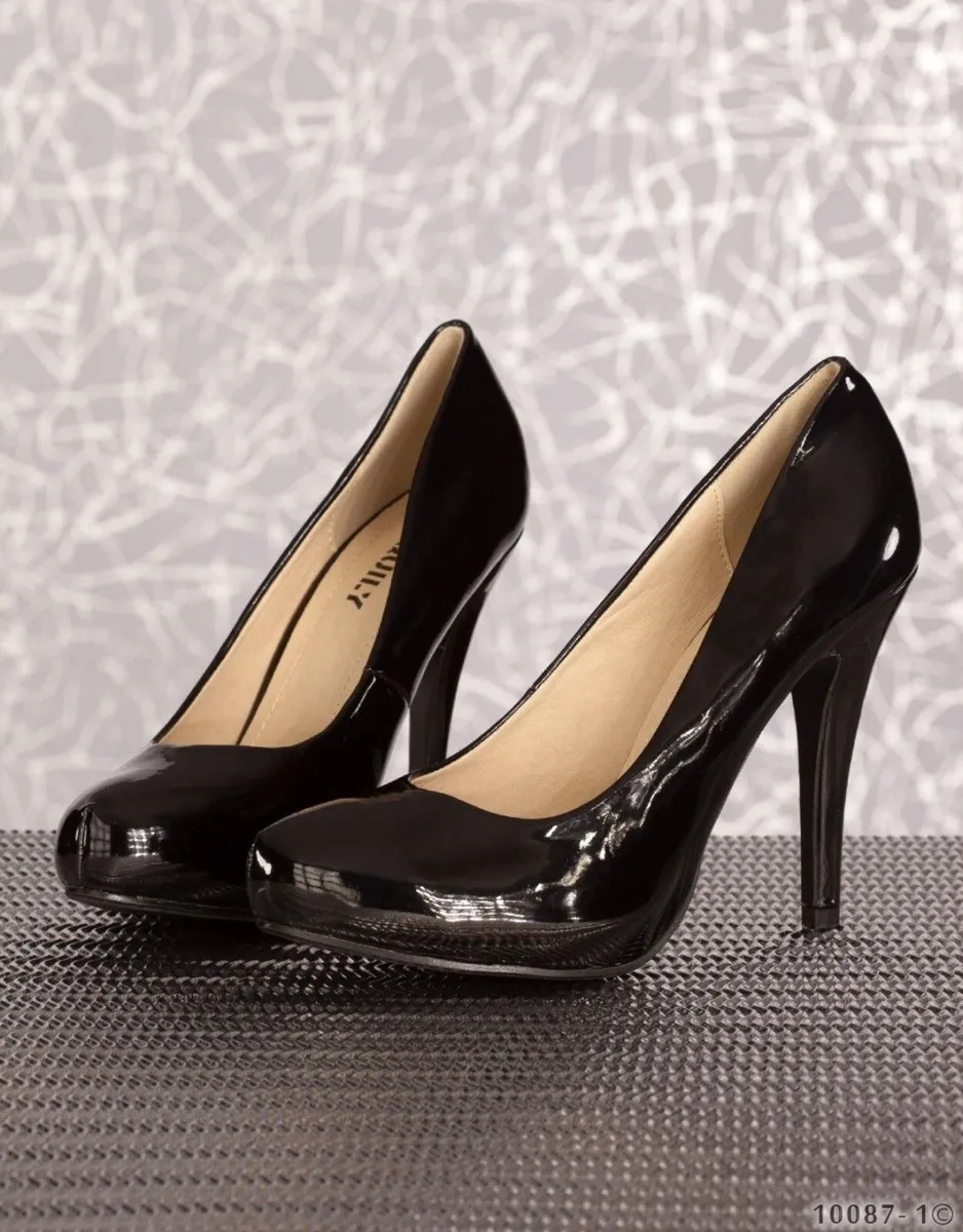 black size uk 2 lacquered heels  new - Image 2