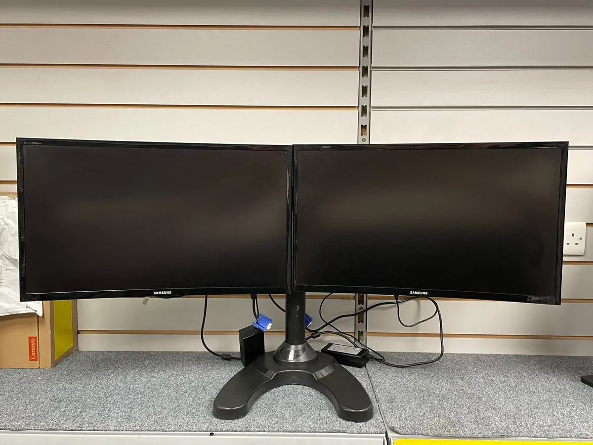 Double Samsung Monitors + Stand - Image 2
