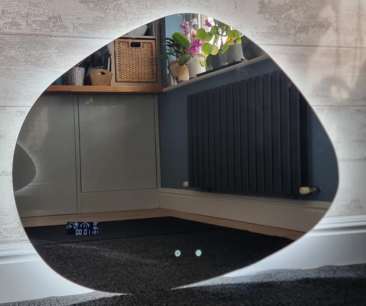 LED Bathroom Mirror Defogger Weather Station - Image 2