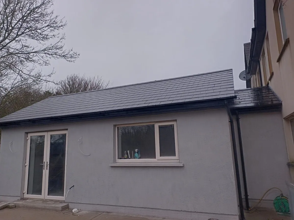 Cabin built and roofed