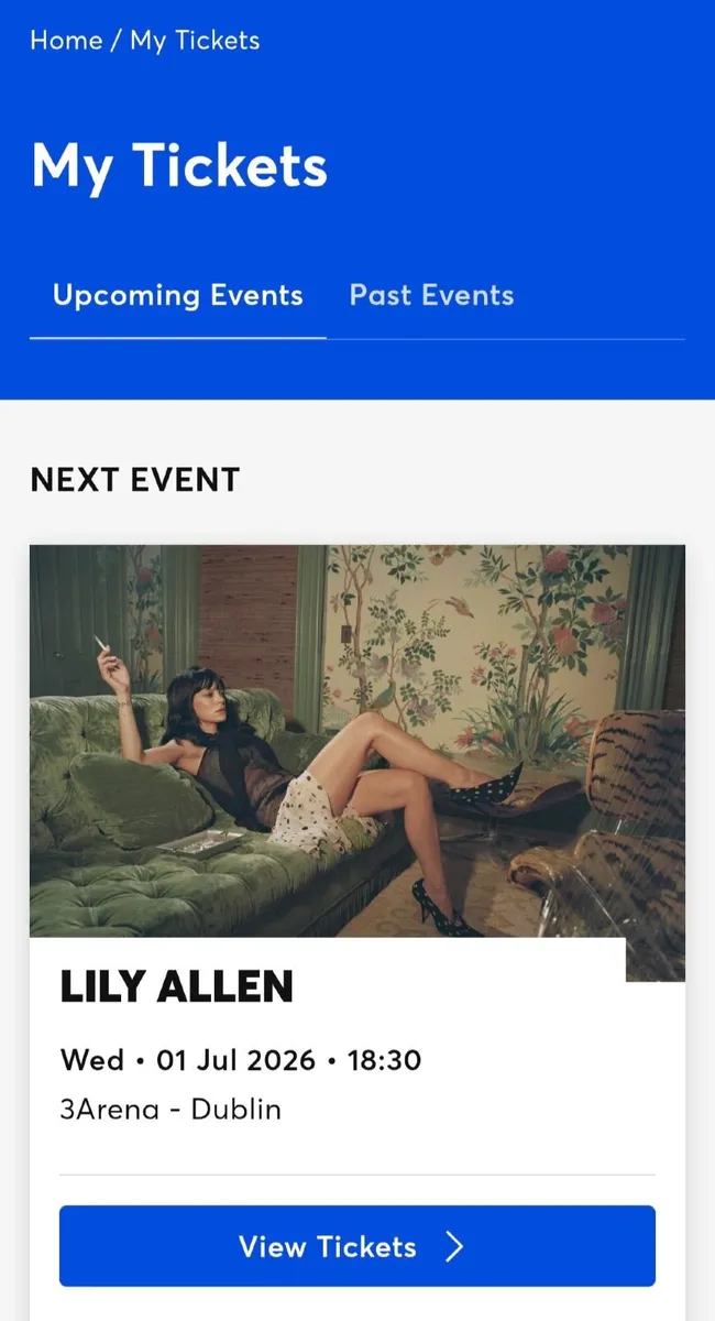 Lily Allen seated Tickets 1st July 2026 - Image 1