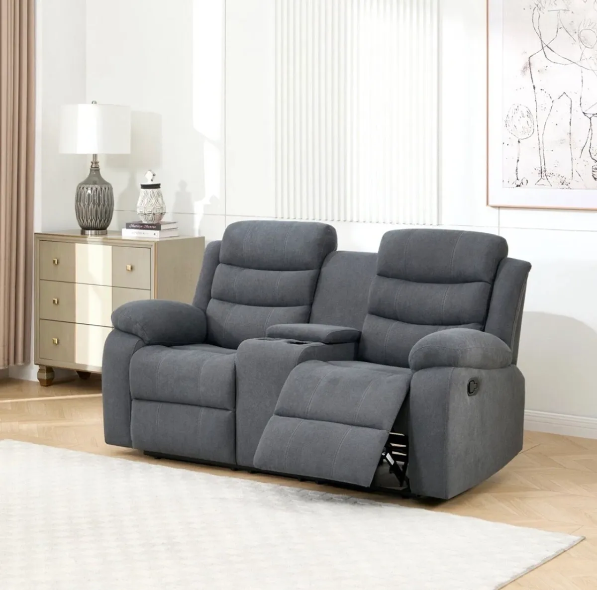 New Fabric Recliners 3+2 Free Delivery - Image 3