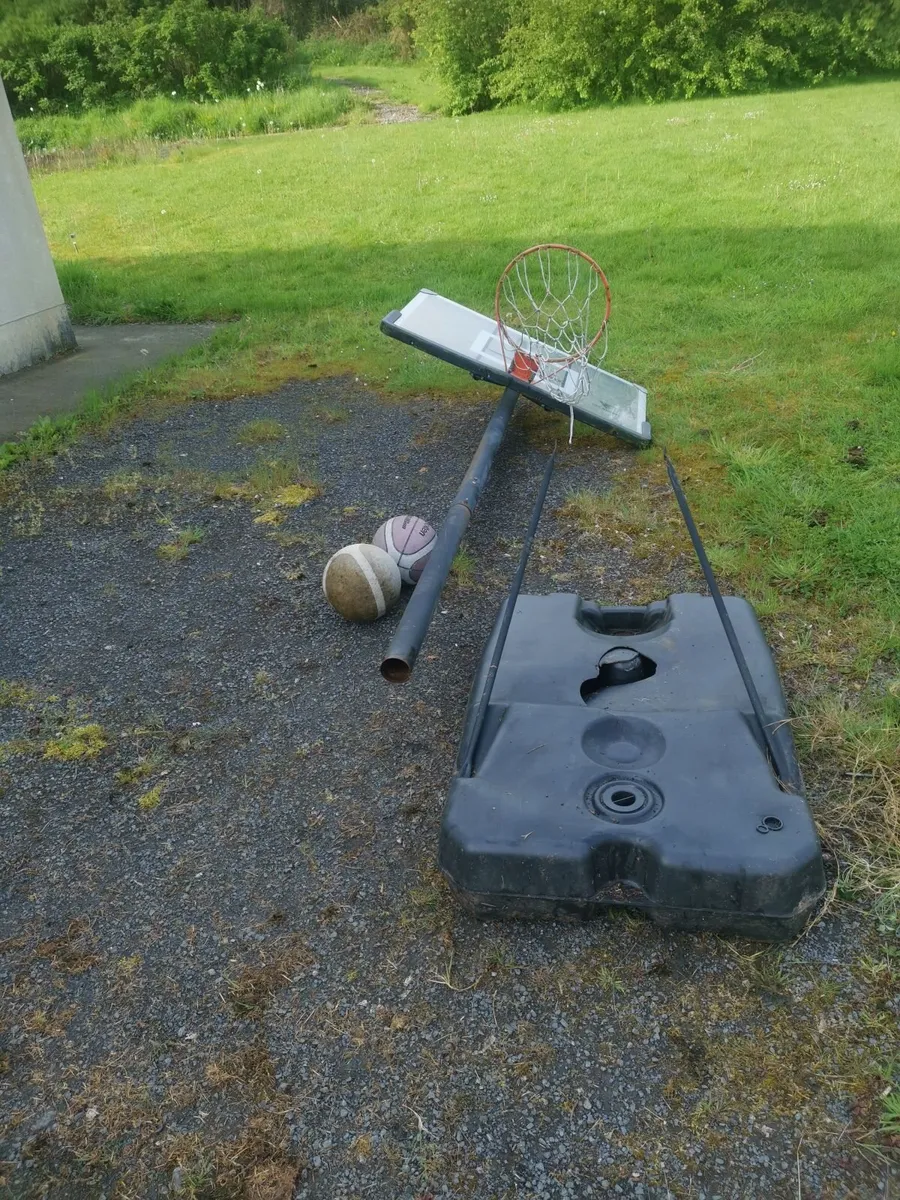 Full size Basketball stand + 2 balls - Image 2