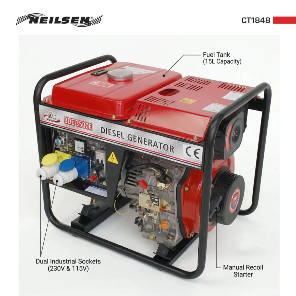 Diesel Generator 3KW 230V 4.9KW Max Recoil Start - Image 3