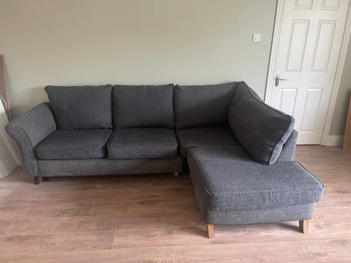 L shape grey couch - Image 1