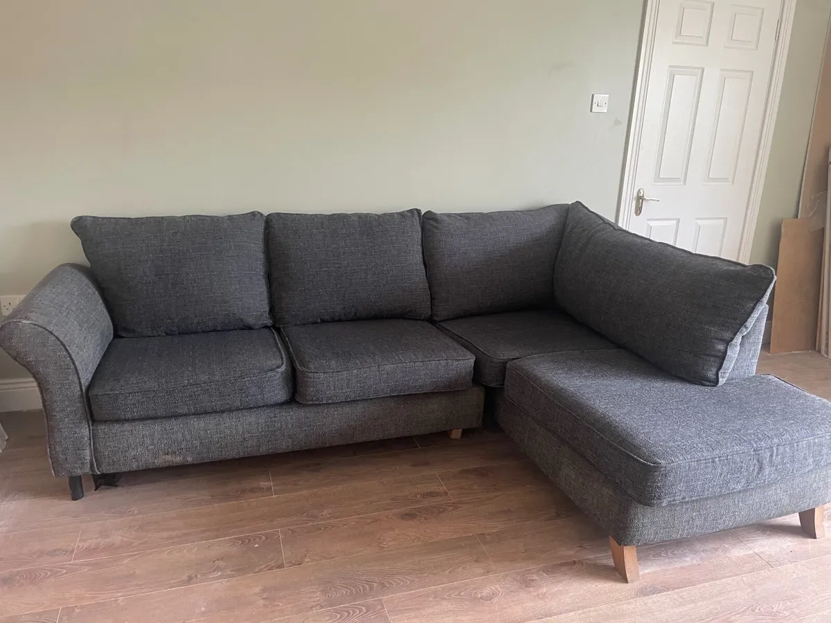L shape grey couch - Image 2