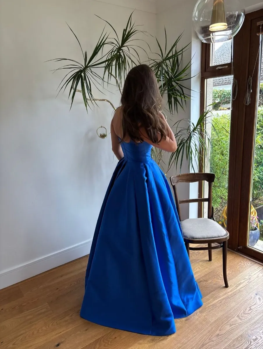 Royal Blue Debs Dress with pockets - Image 2
