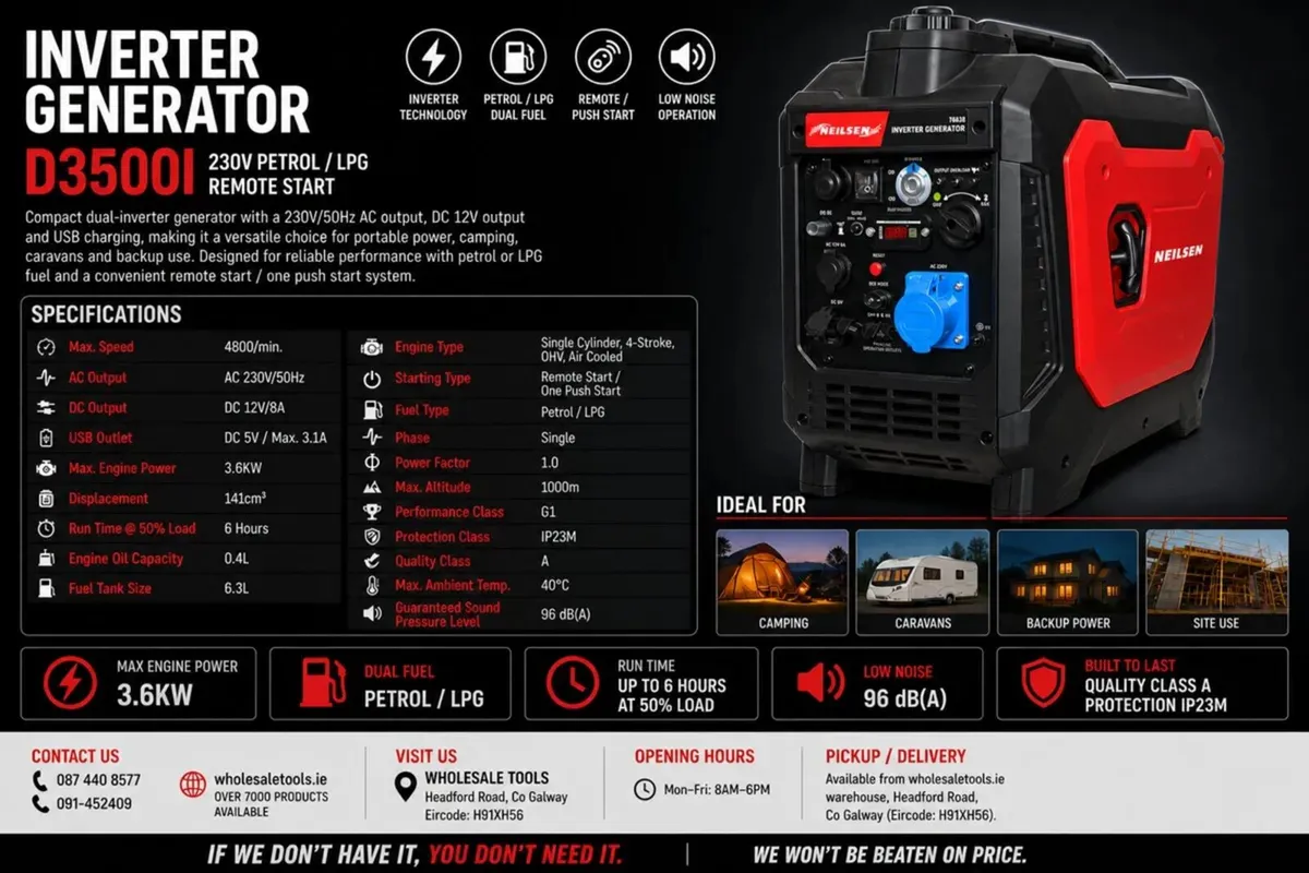 Inverter Generator D3500I 230V Petrol / LPG - Image 2