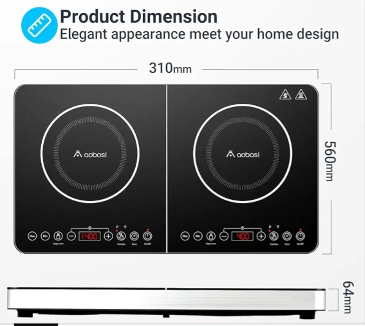 Aobosi Double Induction Hob - Image 1