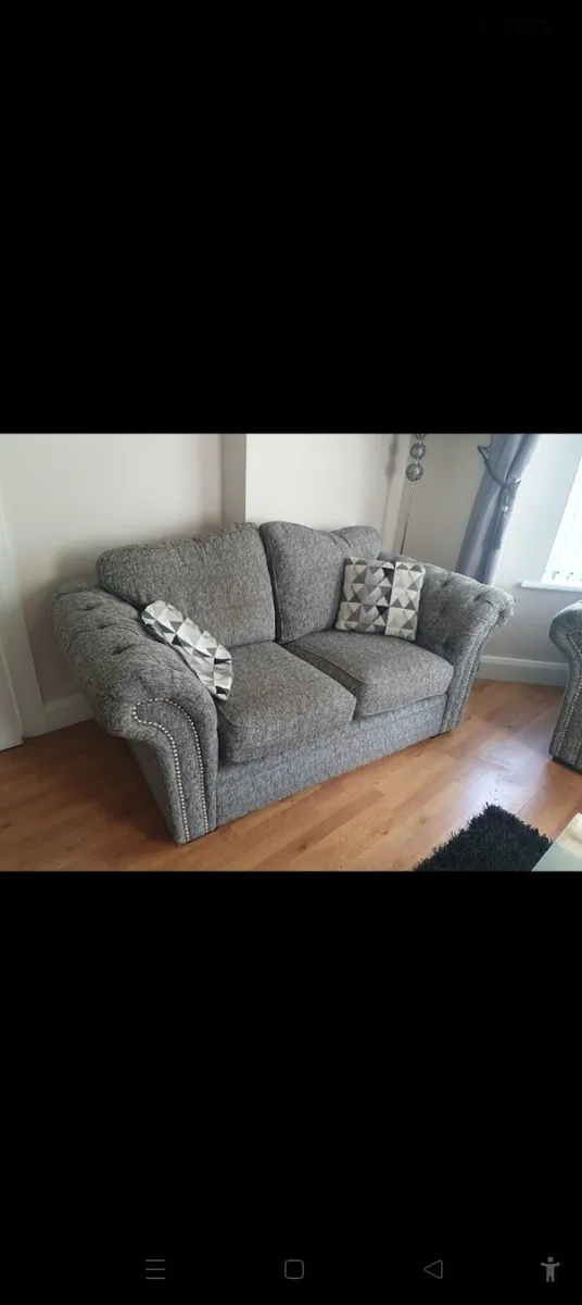 Two seater couch and chair - Image 1
