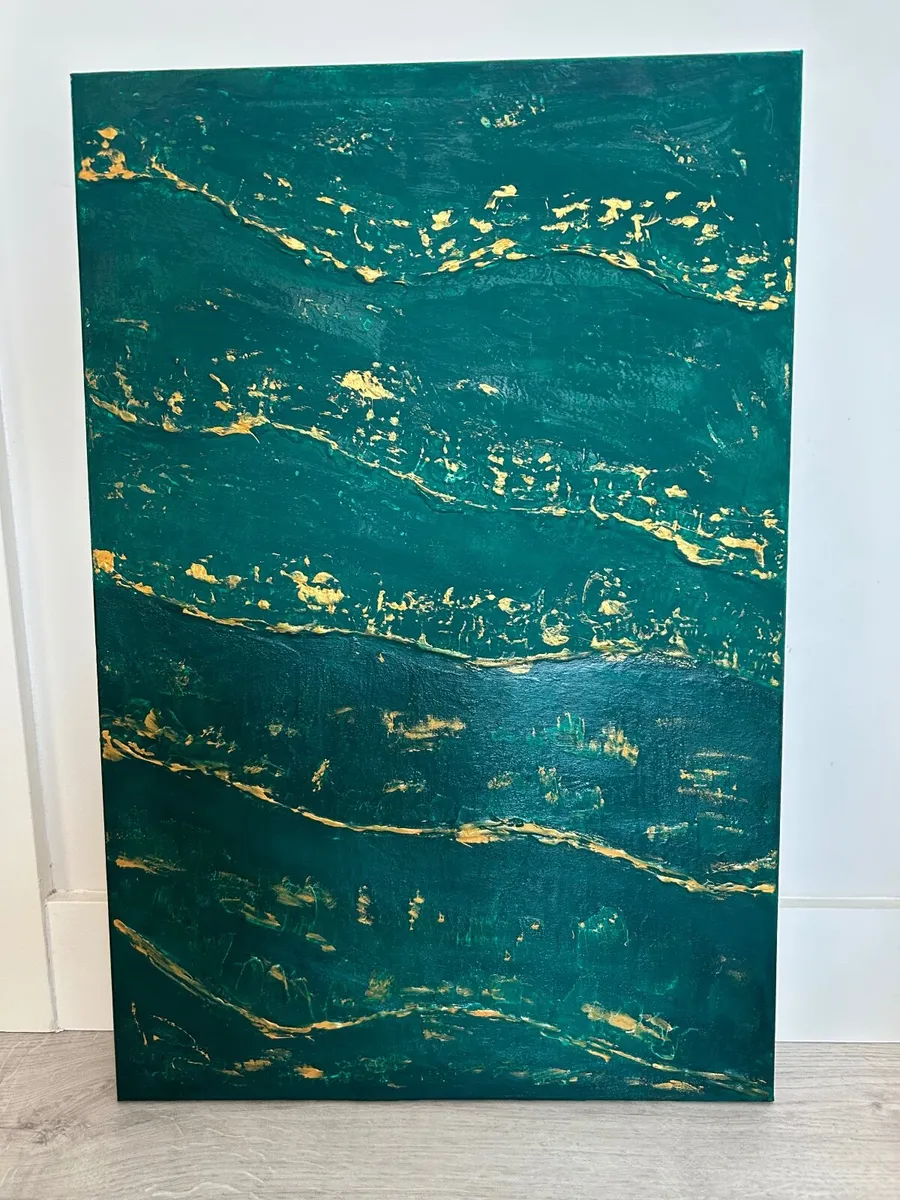 Unique green abstract painting - Image 2